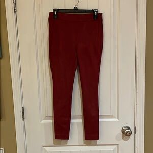 Loft petite 0 red skinny pant that zip up the side NWT